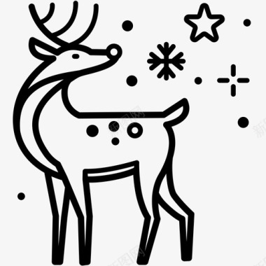 驯鹿圣诞节假日图标图标