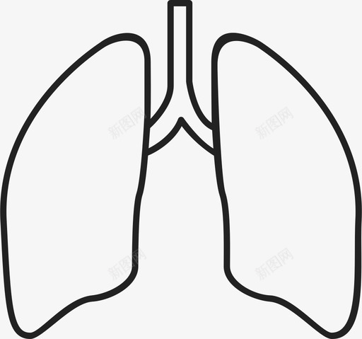肺呼吸健康图标svg_新图网 https://ixintu.com 健康 呼吸 肺