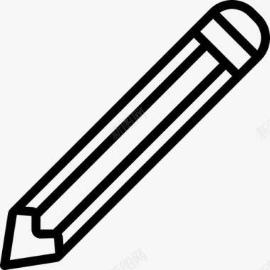 铅笔文具时髦轮廓图标图标