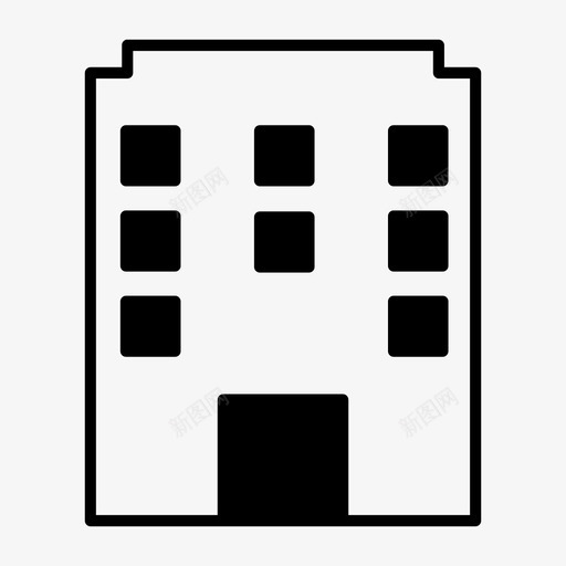 大厦公司办公楼图标svg_新图网 https://ixintu.com 公司 办公楼 大厦