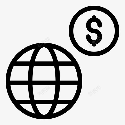 世界银行地球图标svg_新图网 https://ixintu.com 世界 全球 地球 行星 银行 银行和金融线图标
