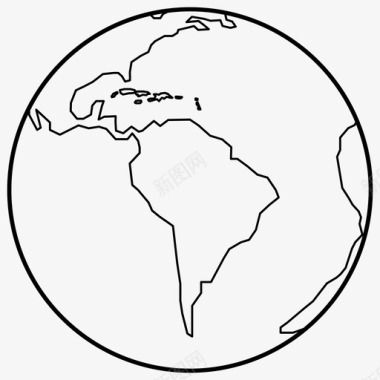 地球南美洲地图世界图标图标