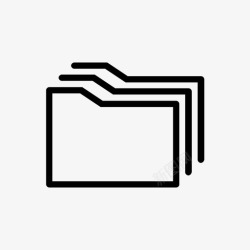 平铺纸页式文件图标多文件夹响应式ui图标高清图片
