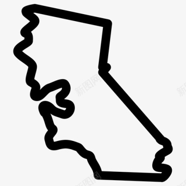 加利福尼亚地图加利福尼亚州美国各州地图大纲图标图标