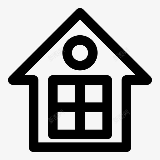家大楼房子图标svg_新图网 https://ixintu.com 大楼 家 房子 窗户 菜单