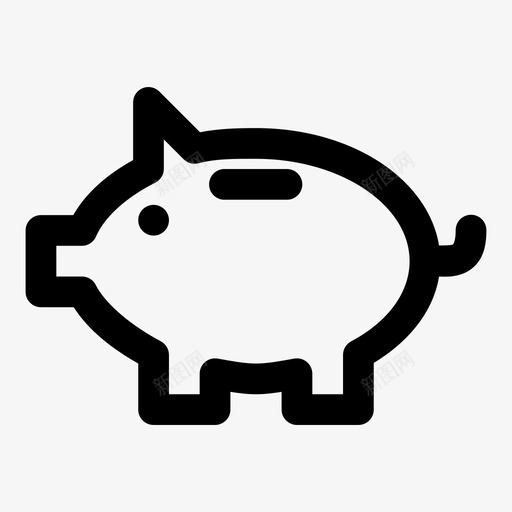 小猪银行动物硬币图标svg_新图网 https://ixintu.com 动物 小猪银行 硬币 货币 购物电子商务大胆