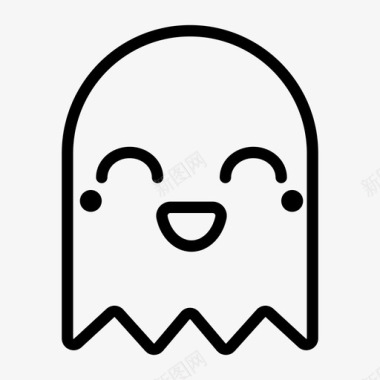 可爱的卡斯帕表情符号鬼魂图标图标