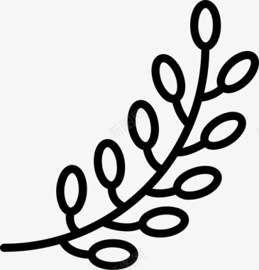 感恩节树枝植物图标图标