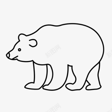 熊灰熊树胶图标图标