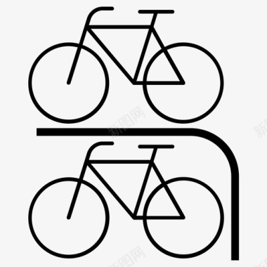 自行车架自行车停车场图标图标