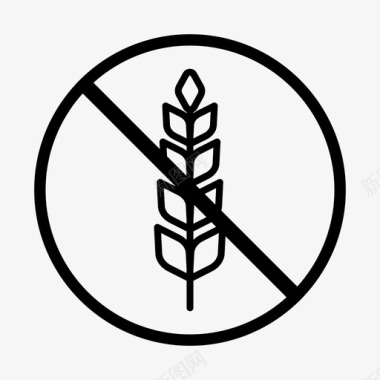 无麸质无小麦食品标志图标图标