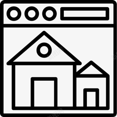 房地产网站在线购买房产家庭网站图标图标