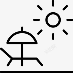 阳光晒黑休息室夏季阳光图标高清图片