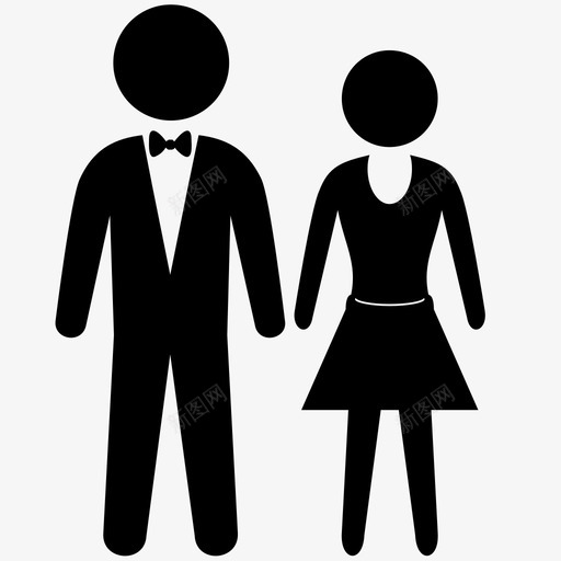 男人和女人情侣燕尾服图标svg_新图网 https://ixintu.com 情侣 燕尾服 男人和女人