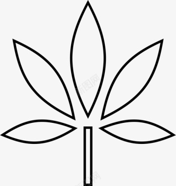 大麻植物性毒品图标图标