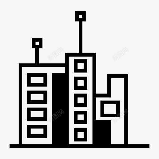 公寓建筑最新技术图标svg_新图网 https://ixintu.com 公寓 办公楼 建筑 摩天大楼 最新技术