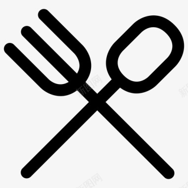叉子和勺子旅馆图标图标