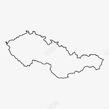 捷克斯洛伐克地图共和国轮廓图图标图标
