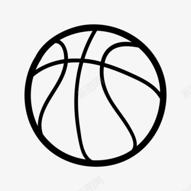 篮球涂鸦手绘图标图标