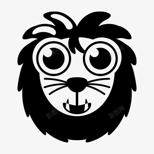 狮子大眼睛可爱图标svg_新图网 https://ixintu.com 可爱 大眼睛 按键 狮子