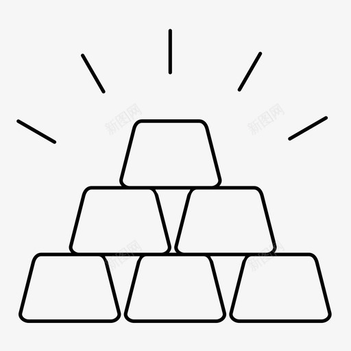 黄金金条金砖图标svg_新图网 https://ixintu.com 金堆 金条 金砖 金锭 黄金