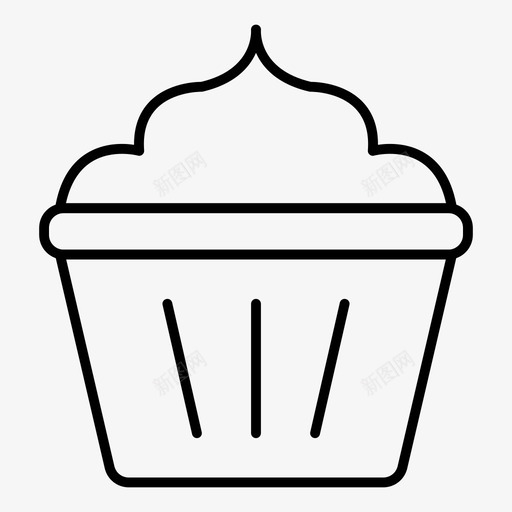 蛋糕庆祝松饼图标svg_新图网 https://ixintu.com 庆祝 松饼 派对庆祝细线图标 甜点 糕点 蛋糕