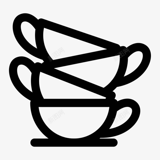 一摞杯子玻璃杯咖啡线图标svg_新图网 https://ixintu.com 一摞杯子 咖啡线 玻璃杯