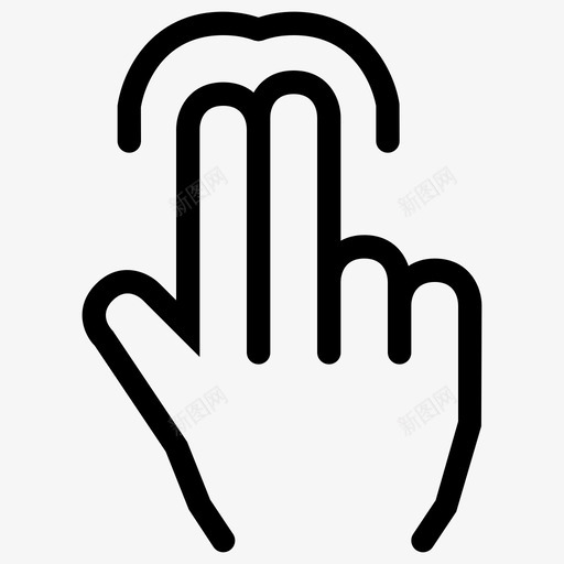 两个手指轻拍手势触摸图标svg_新图网 https://ixintu.com 两个手指轻拍 手势 触摸