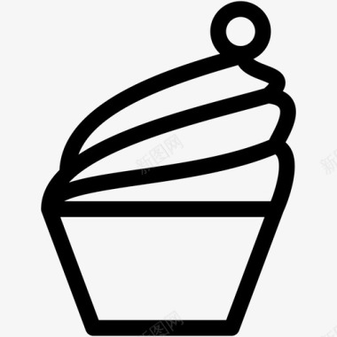 纸杯蛋糕奶油冰淇淋图标图标