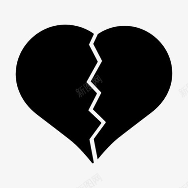 破碎的心爱情人节图标图标