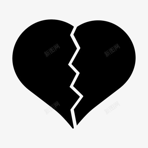 破碎的心爱情人节图标svg_新图网 https://ixintu.com 情人节 爱 破碎的心