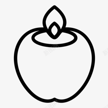 蜡烛苹果装饰图标图标