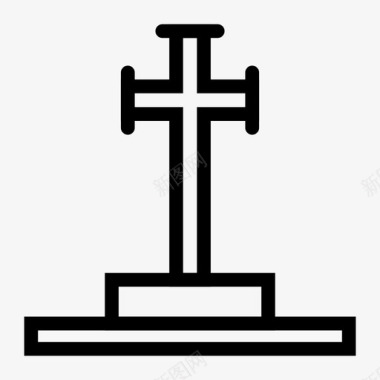 十字架庆祝棺材图标图标