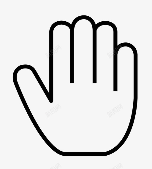 手五个手指高五图标svg_新图网 https://ixintu.com 五个手指 停下 手 高五