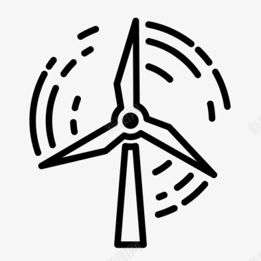 风力涡轮机能源可再生能源图标图标