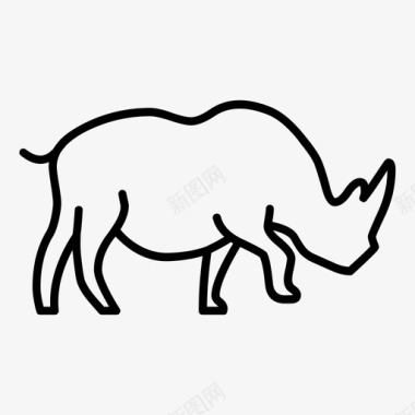 犀牛动物线动物图标图标