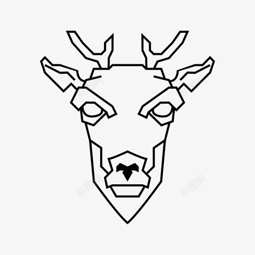 鹿动物几何图标svg_新图网 https://ixintu.com 几何 几何动物 动物 驯鹿 鹿