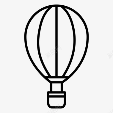 热气球飞行旅行图标图标