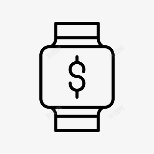 智能手表美元货币图标svg_新图网 https://ixintu.com 技术 智能手表 美元 货币