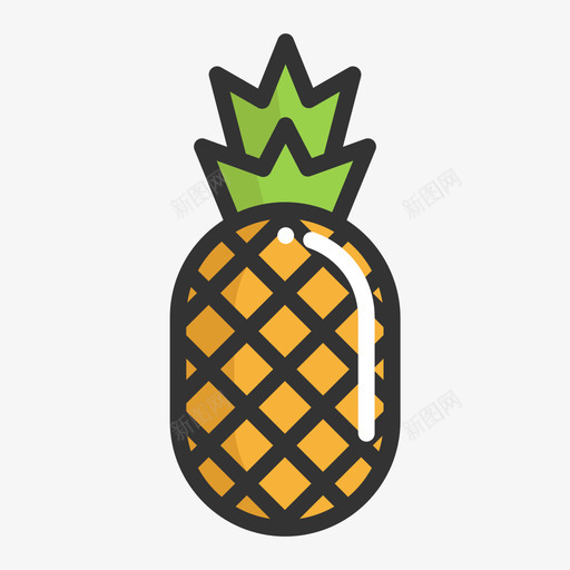菠萝-Pineapplesvg_新图网 https://ixintu.com 菠萝-Pineapple Pineapple 菠萝 水果 食物 蔬菜 器具 吃 填充 线性 扁平 手绘 多色 简约 精美 可爱 圆润