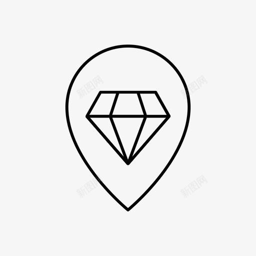 vip位置钻石最爱图标svg_新图网 https://ixintu.com vip位置 旅游 最爱 钻石