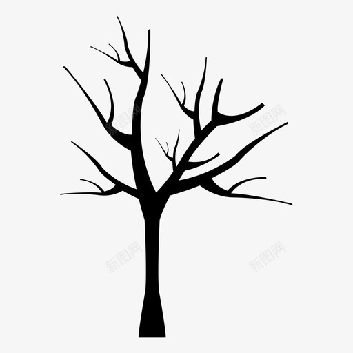 裸树秋天死亡图标svg_新图网 https://ixintu.com 植物 死亡 秋天 自然 裸树
