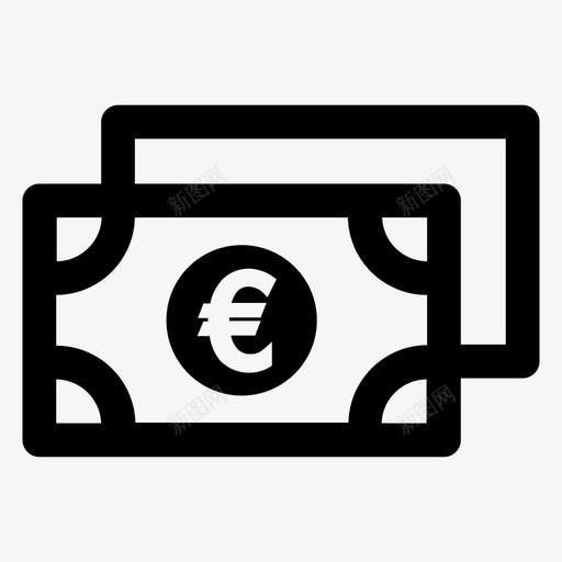纸币货币欧元图标svg_新图网 https://ixintu.com 欧元 纸币 货币