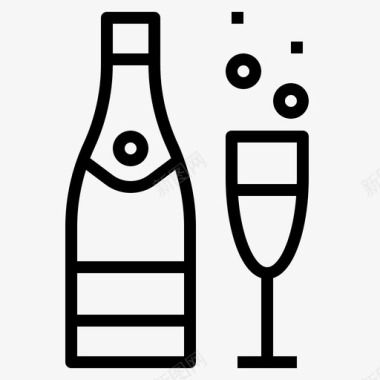 香槟晚餐饮料图标图标
