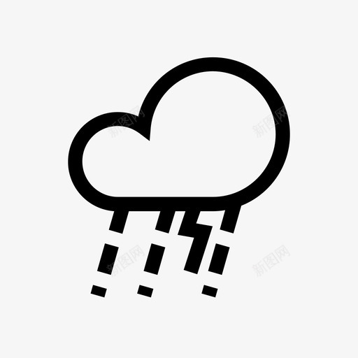 雷雨天气预报图标svg_新图网 https://ixintu.com 雷雨天气预报