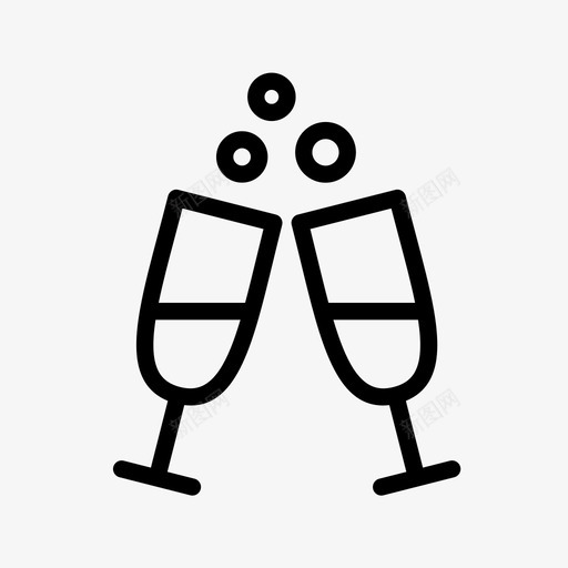 干杯庆祝香槟图标svg_新图网 https://ixintu.com 圣诞节 干杯 庆祝 欢乐时光 派对 香槟
