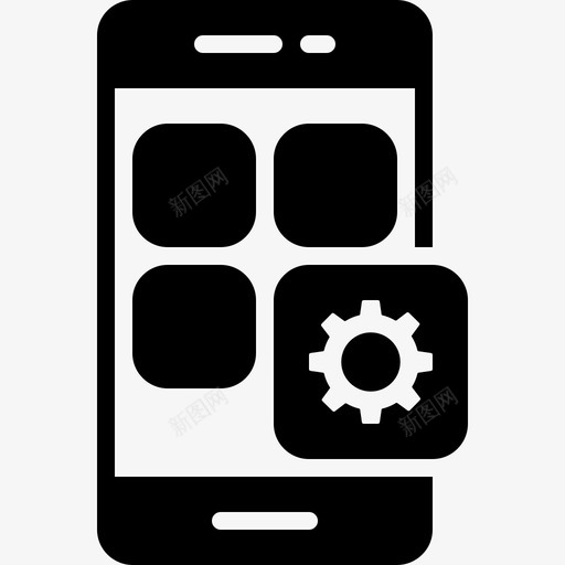 移动应用程序通信设置图标svg_新图网 https://ixintu.com 智能手机 移动应用程序 设置 通信
