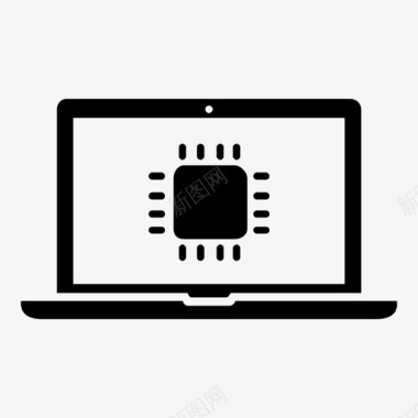 笔记本电脑微芯片处理器图标图标