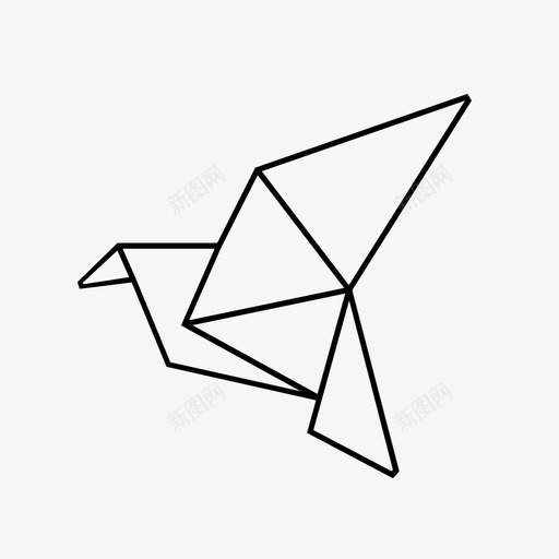 鸟折纸动物飞行图标svg_新图网 https://ixintu.com 动物 折叠 飞行 鸟折纸