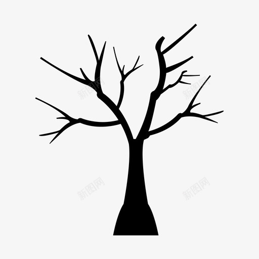 裸树秋天死亡图标svg_新图网 https://ixintu.com 植物 死亡 秋天 自然 裸树